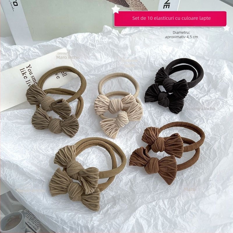 Accesorii pentru păr pentru copii cu fundă din nylon, realizat manual, stil dulce, accesorii pentru cap, Primăvara 2023