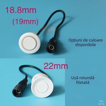 Sondă radar de mers înapoi pentru mașină cu interfață filetat circular — 2 sonde, alimentare 12V, temperatură de funcționare 20–70°C