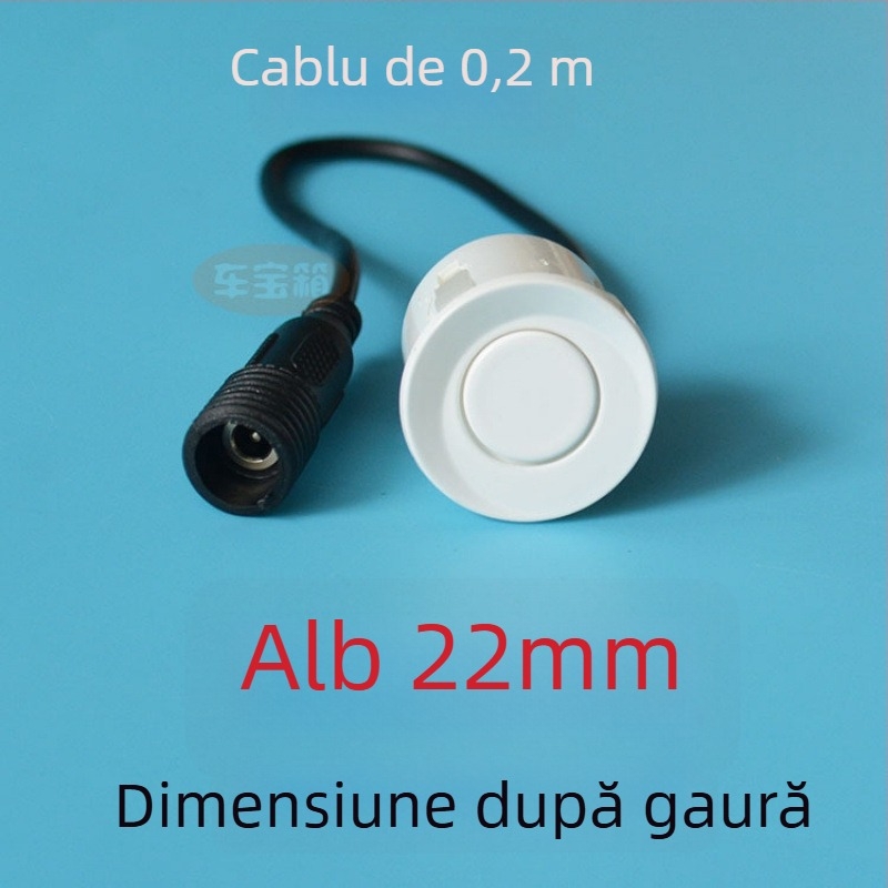 Sondă radar de mers înapoi pentru mașină cu interfață filetat circular — 2 sonde, alimentare 12V, temperatură de funcționare 20–70°C