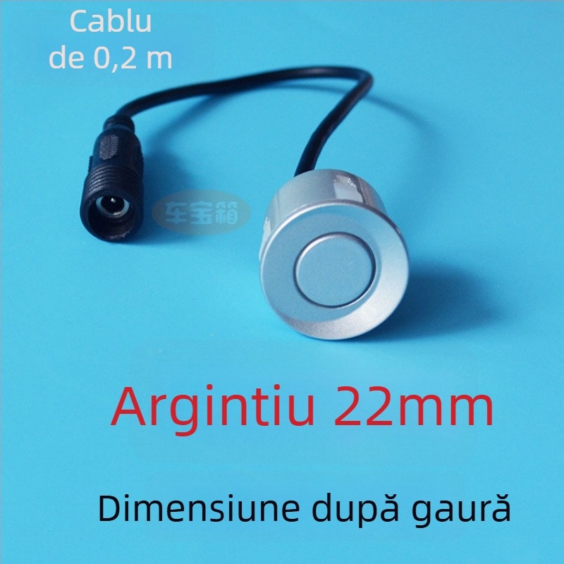 Sondă radar de mers înapoi pentru mașină cu interfață filetat circular — 2 sonde, alimentare 12V, temperatură de funcționare 20–70°C