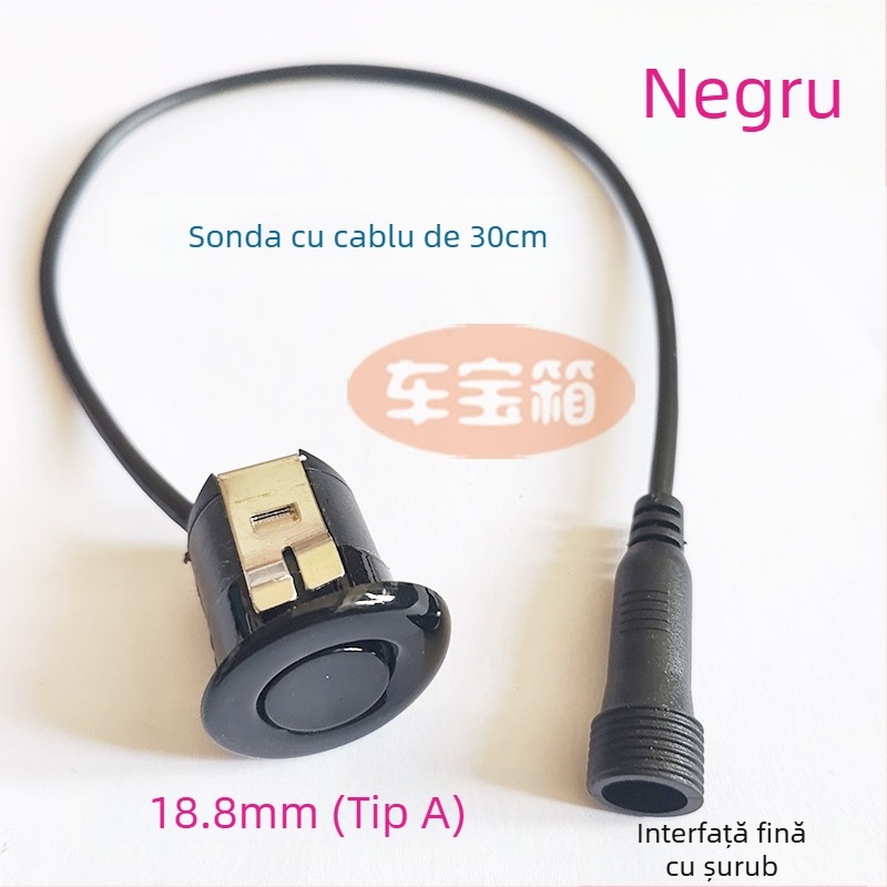 Sondă radar de mers înapoi pentru mașină cu interfață filetat circular — 2 sonde, alimentare 12V, temperatură de funcționare 20–70°C