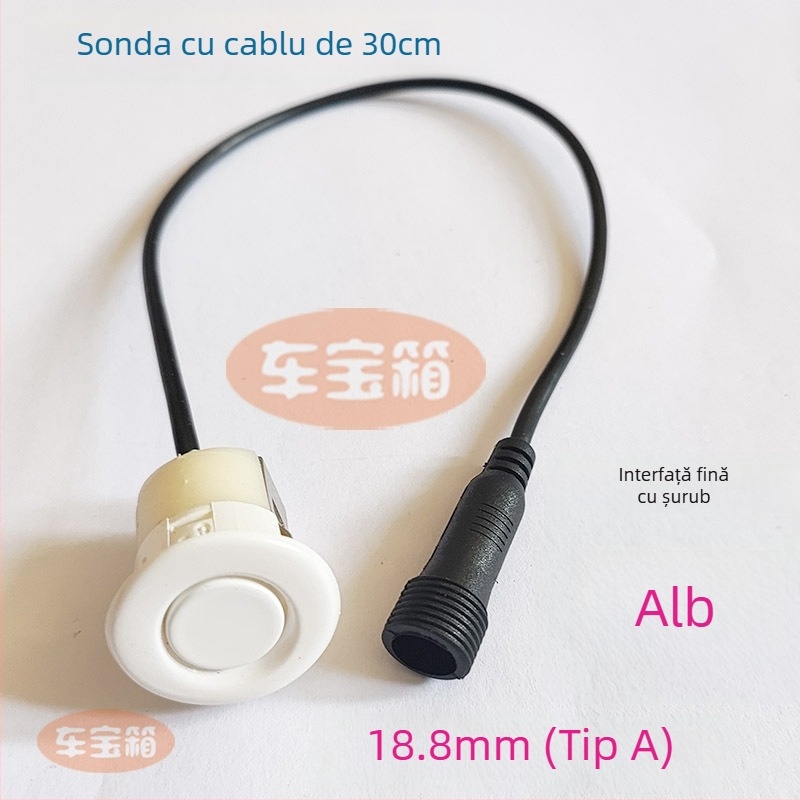 Sondă radar de mers înapoi pentru mașină cu interfață filetat circular — 2 sonde, alimentare 12V, temperatură de funcționare 20–70°C