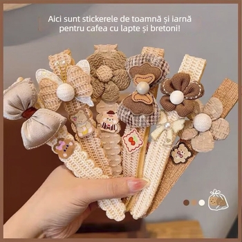 Accesoriu pentru păr în stil coreean, funda din material textil, lucrat manual, cristal Citrin