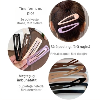 Clip metal BB pentru păr Cold Beauty, design simplu, finisaj cu lac tratat termic, accesorii pentru femei, primăvara 2023