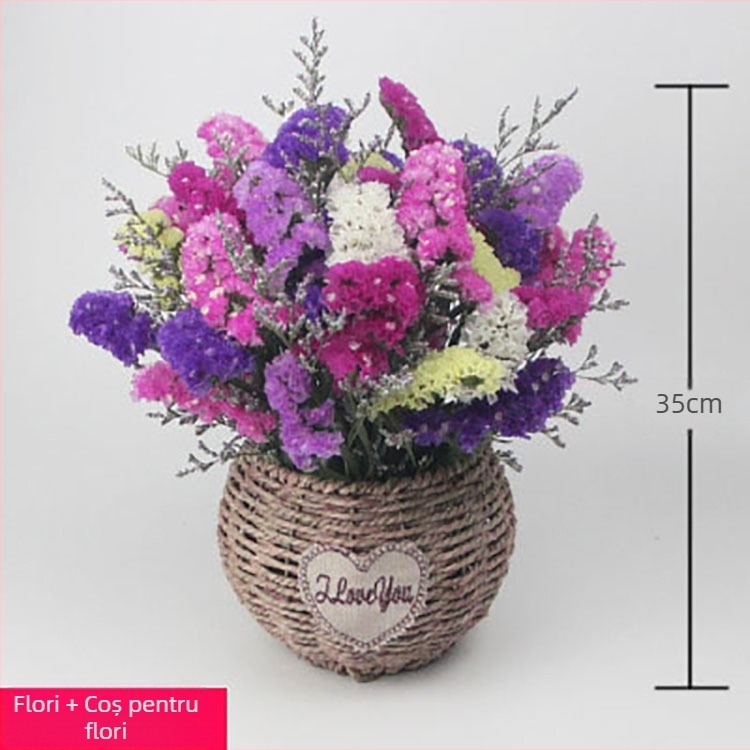 Buchet uscat din flori de mătase pentru decorul sufrageriei (Material: Flori de mătase; Varietate: Narcis; Brand: Source Factory)