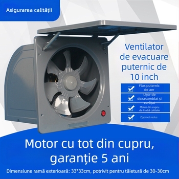 Ventilator de evacuare / ventilație – baie și bucătărie, corp metalic, puternic și silențios, 220V, 50Hz