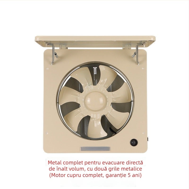 Ventilator de evacuare / ventilație – baie și bucătărie, corp metalic, puternic și silențios, 220V, 50Hz