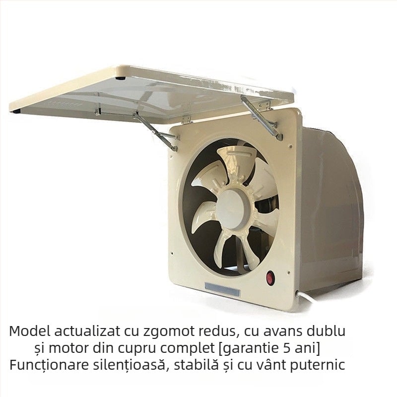 Ventilator de evacuare / ventilație – baie și bucătărie, corp metalic, puternic și silențios, 220V, 50Hz