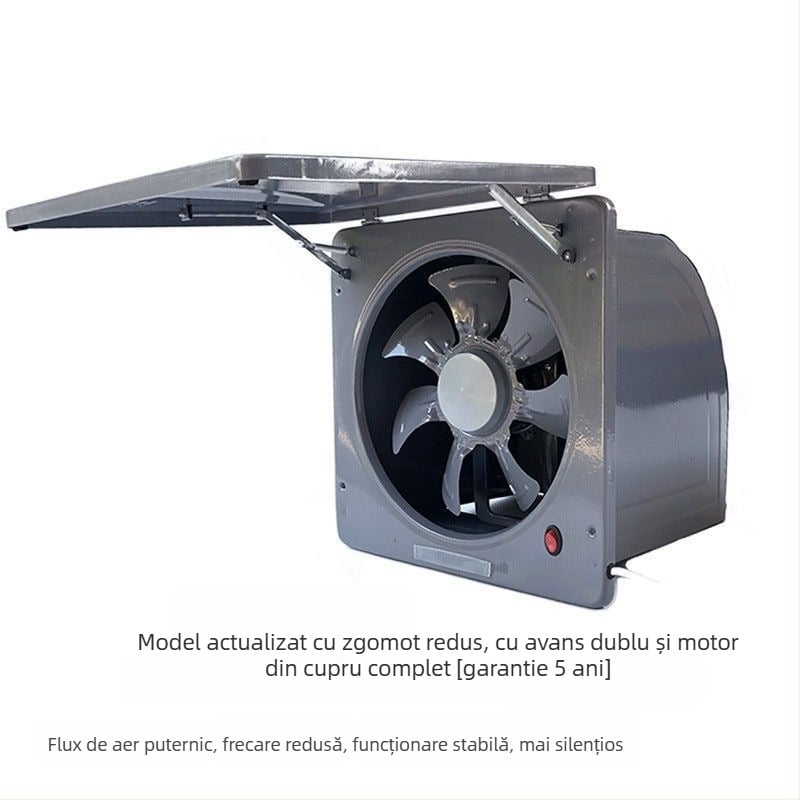 Ventilator de evacuare / ventilație – baie și bucătărie, corp metalic, puternic și silențios, 220V, 50Hz