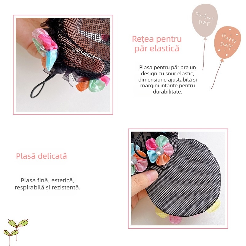 Instrument pentru coc pentru fete – accesorii plasă pentru coc, stil etnic, dans balet/latino, model 4510