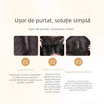 Piesă de perucă pentru volum, fir de înaltă temperatură, țesut complet manual, model 2748