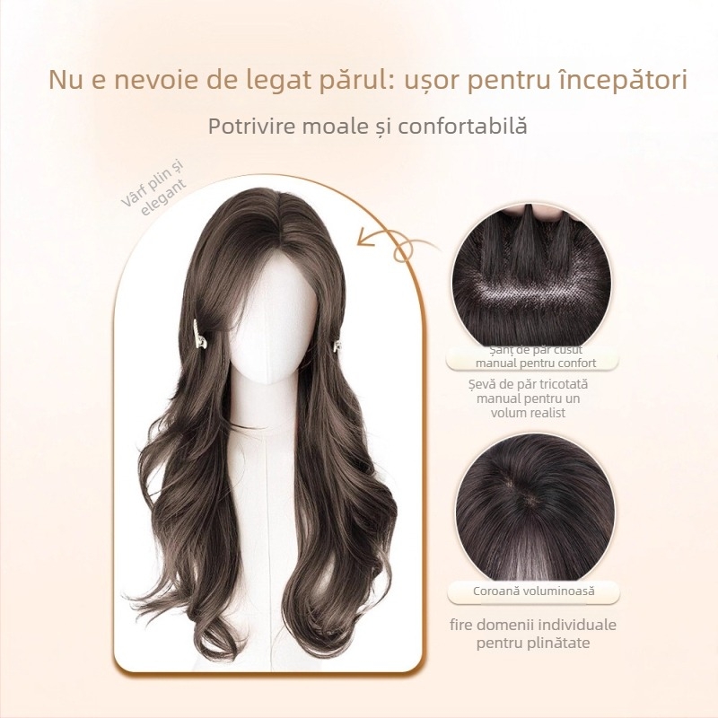 Piesă de perucă pentru volum, fir de înaltă temperatură, țesut complet manual, model 2748