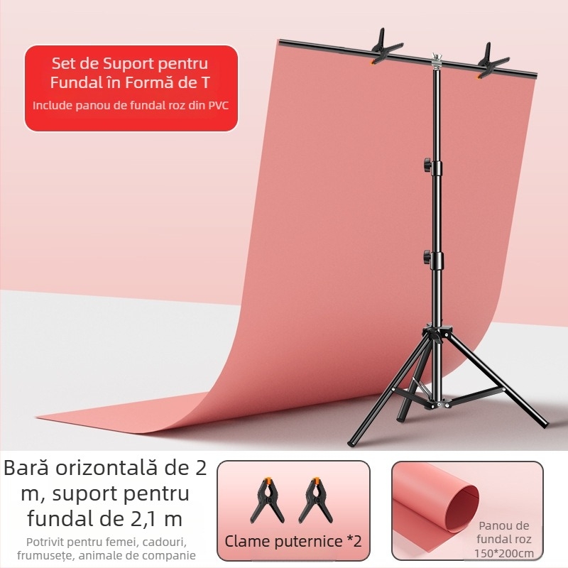 Placă de fundal din PVC, cu suprafață mată, rezistentă la apă, pentru fotografierea produselor, cu suport în formă de T