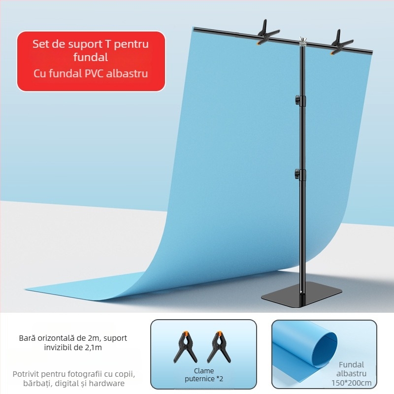 Placă de fundal din PVC, cu suprafață mată, rezistentă la apă, pentru fotografierea produselor, cu suport în formă de T