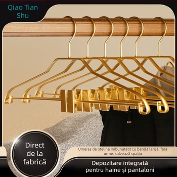 Umeraș din aliaj de aluminiu cu clipsuri, antiderapant, design integrat lărgit (set de 5), stil lux ușor