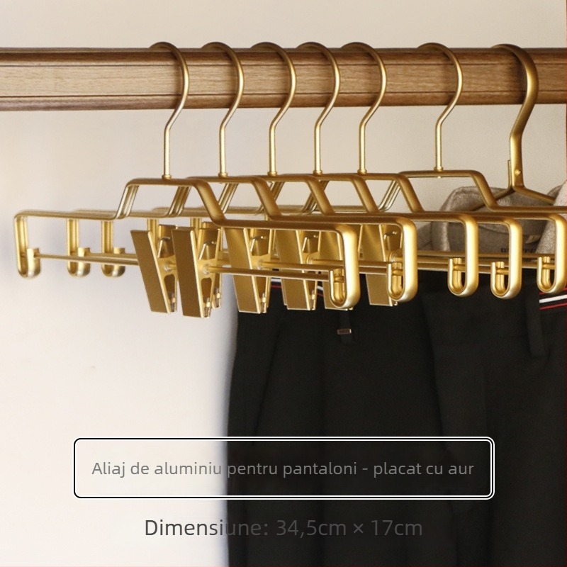 Umeraș din aliaj de aluminiu cu clipsuri, antiderapant, design integrat lărgit (set de 5), stil lux ușor