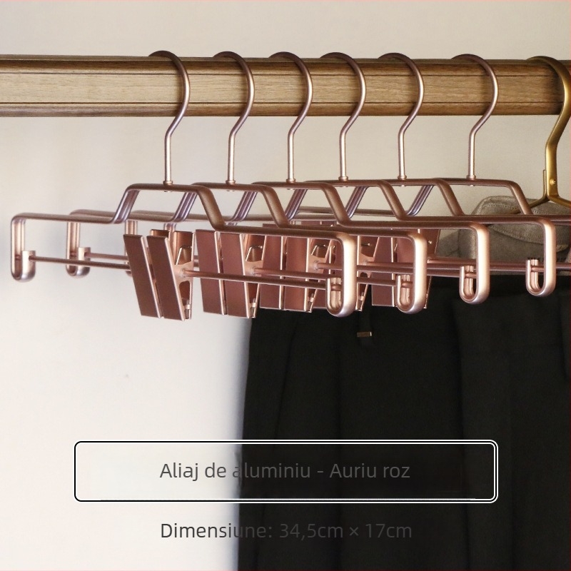 Umeraș din aliaj de aluminiu cu clipsuri, antiderapant, design integrat lărgit (set de 5), stil lux ușor