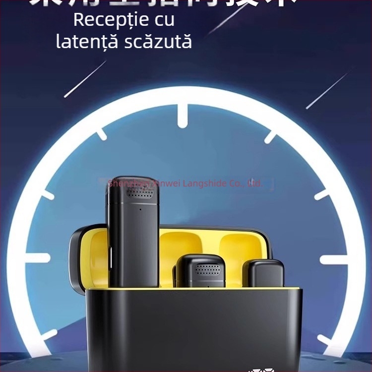 Microfon Lavalier wireless pentru telefon – clip-on, reducere zgomot, model K5-20, comutator direcțional, SNR ≥70 dB, fără baterie încorporată