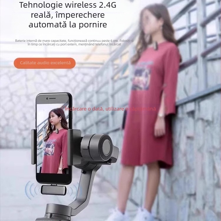 Microfon Lavalier wireless pentru telefon – clip-on, reducere zgomot, model K5-20, comutator direcțional, SNR ≥70 dB, fără baterie încorporată