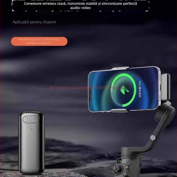 Microfon Lavalier wireless pentru telefon – clip-on, reducere zgomot, model K5-20, comutator direcțional, SNR ≥70 dB, fără baterie încorporată