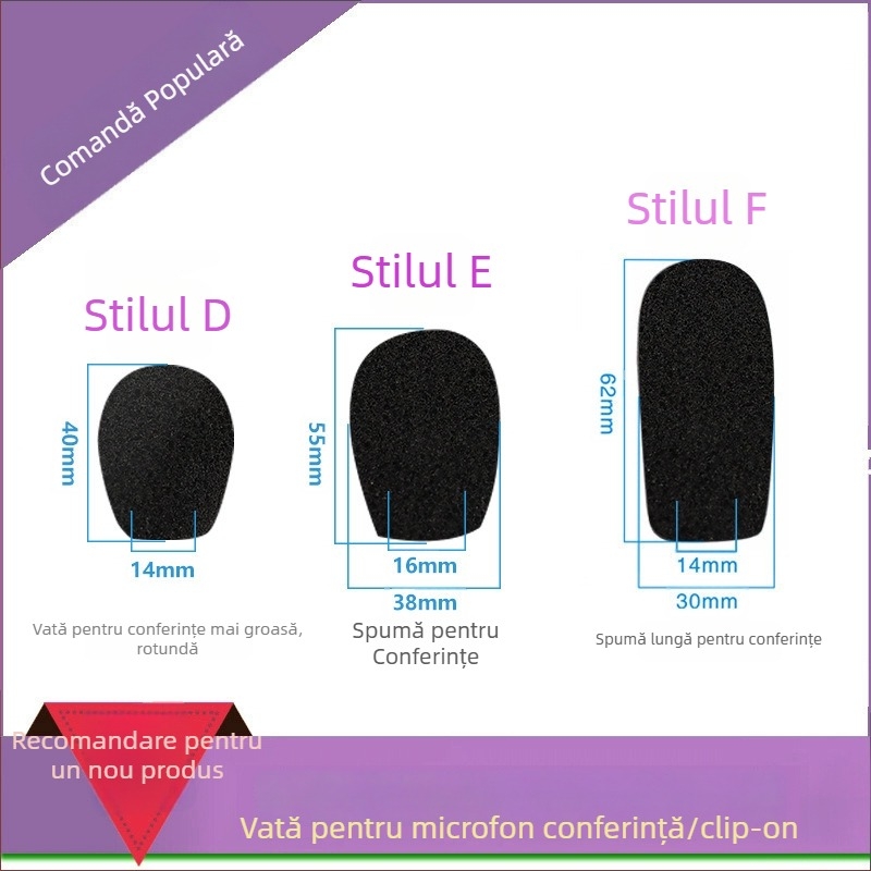 Capac din spumă pentru microfon de conferință cu braț flexibil, model M00001, personalizabil, compatibil cu microfoane de conferință cablate și wireless, de iSKRRIB