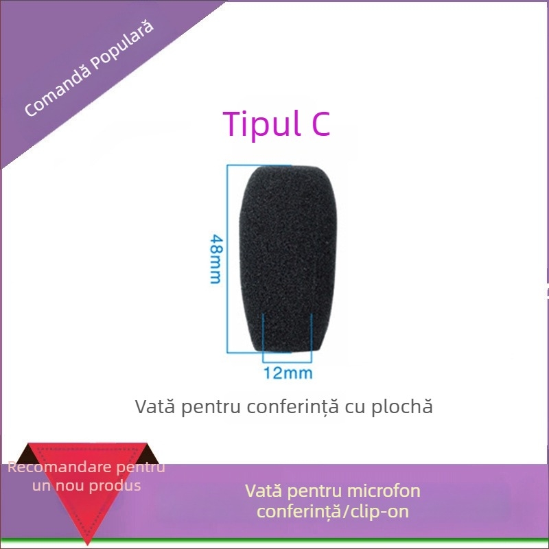 Capac din spumă pentru microfon de conferință cu braț flexibil, model M00001, personalizabil, compatibil cu microfoane de conferință cablate și wireless, de iSKRRIB