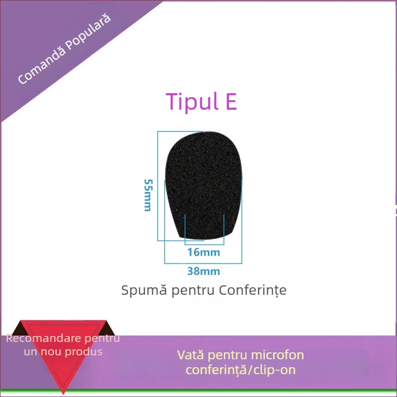 Capac din spumă pentru microfon de conferință cu braț flexibil, model M00001, personalizabil, compatibil cu microfoane de conferință cablate și wireless, de iSKRRIB