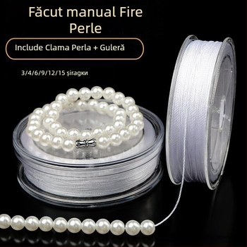 Set materiale pentru mărgele: șnur neelastic, sârmă de oțel, ață de bumbac, accesorii închidere colier