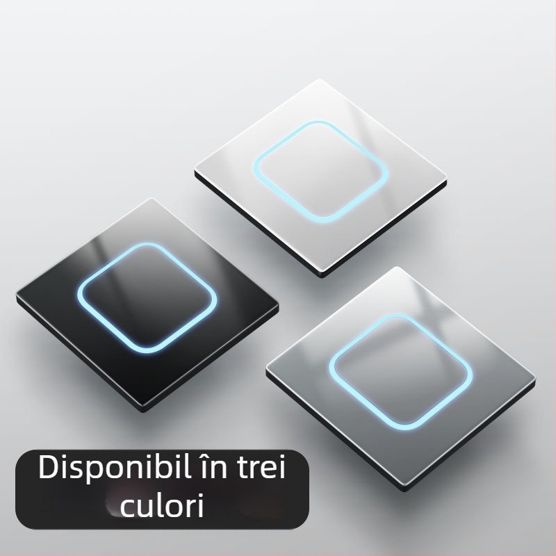 Priză USB ascunsă cu întrerupător din sticlă temperată, tip 86, LED, montaj 60x60 mm, contacte din bronz tin-fosfor