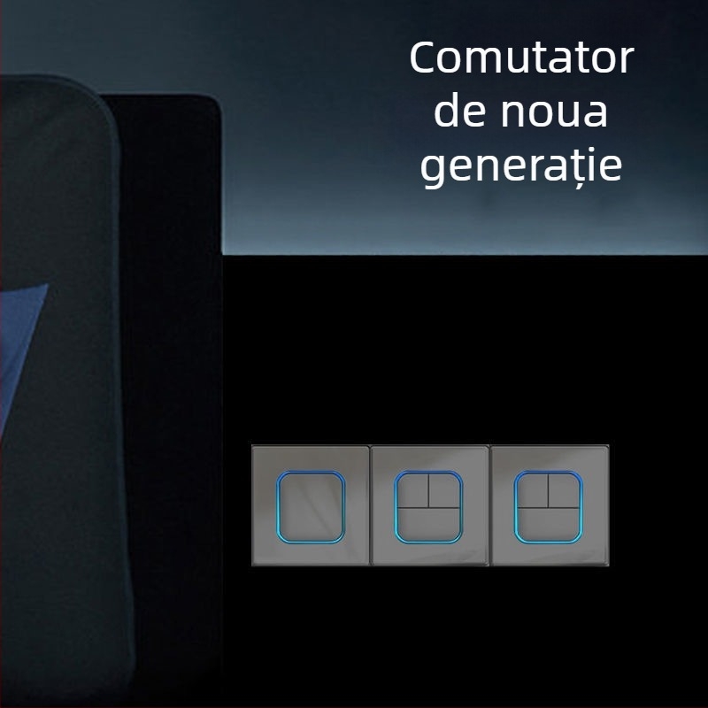 Priză USB ascunsă cu întrerupător din sticlă temperată, tip 86, LED, montaj 60x60 mm, contacte din bronz tin-fosfor