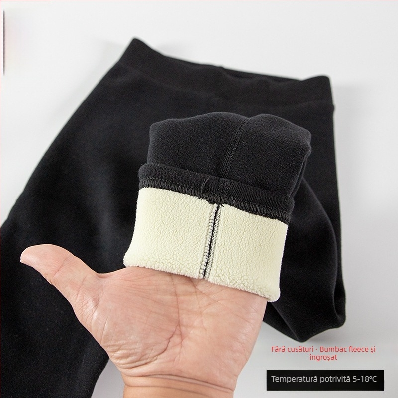 Pantaloni pentru copii cu fleece, iarnă, talie înaltă, 95% bumbac, pentru 3–8 ani