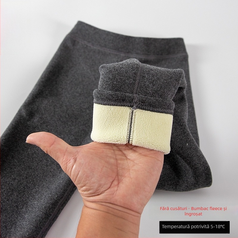 Pantaloni pentru copii cu fleece, iarnă, talie înaltă, 95% bumbac, pentru 3–8 ani