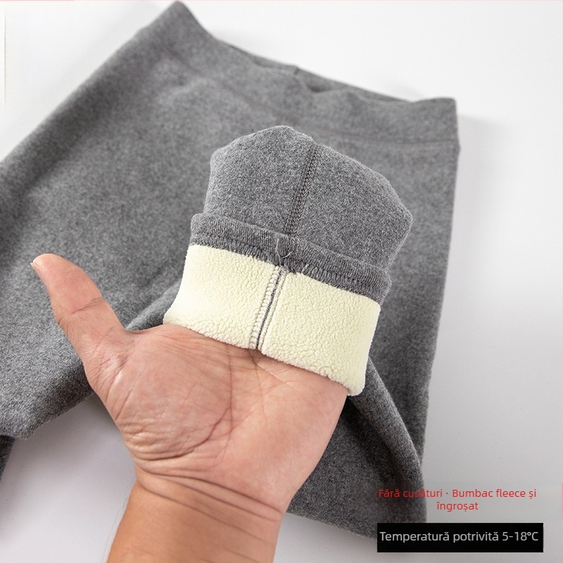 Pantaloni pentru copii cu fleece, iarnă, talie înaltă, 95% bumbac, pentru 3–8 ani