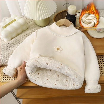 Hanorac pentru copii din fleece, gros, imprimeu cu desene animate, mâneci lungi, pulover