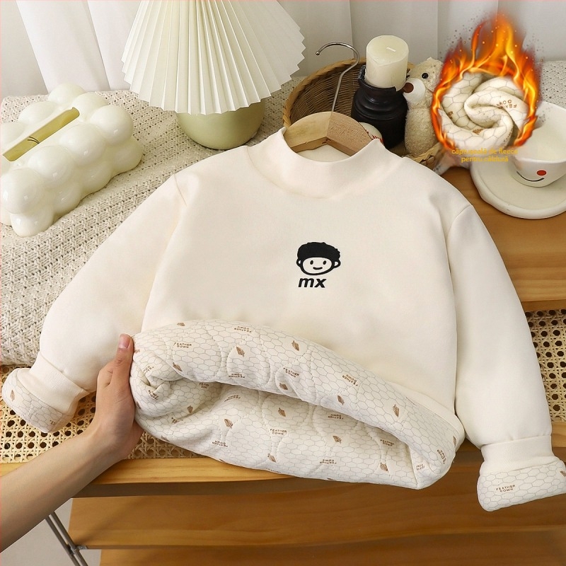 Hanorac pentru copii din fleece, gros, imprimeu cu desene animate, mâneci lungi, pulover
