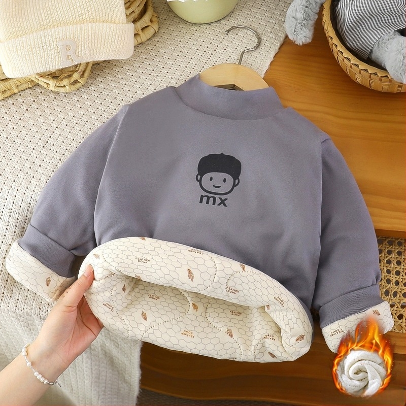 Pulover pentru copii, amestec poliester, căptușeală poliester, țesătură groasă, imprimeu desen animat, pentru copii 3–8 ani