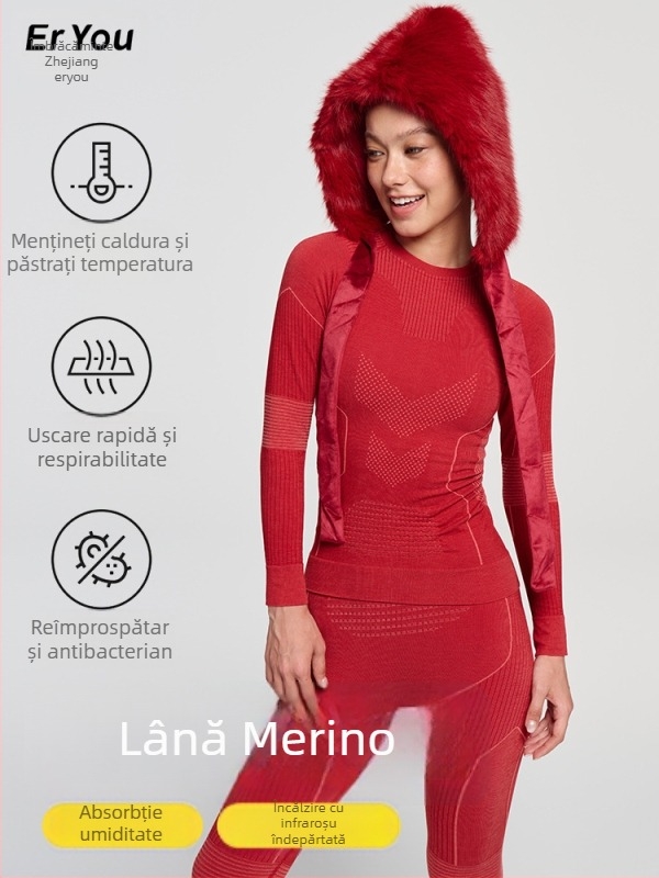 Costum feminin pentru uscare rapidă în sezonul de iarnă, primăvară și toamnă: uscare rapidă, rezistență la vânt, evacuarea umezelii, țesătură din lână de bumbac