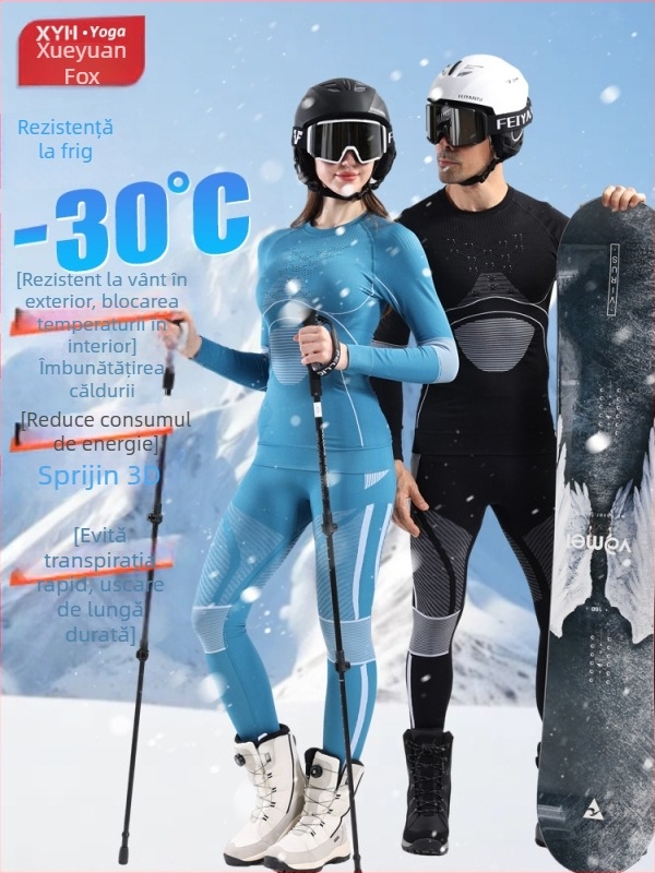 Set sport de iarnă uscat rapid — material nylon, evacuează umezeala, menține căldura