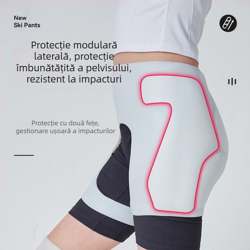 Pantaloni cu protecție pentru șolduri din silicon pentru schi și patinaj, unisex, cu protecție integrată, modele Hx1 clasic și hx2 ușor