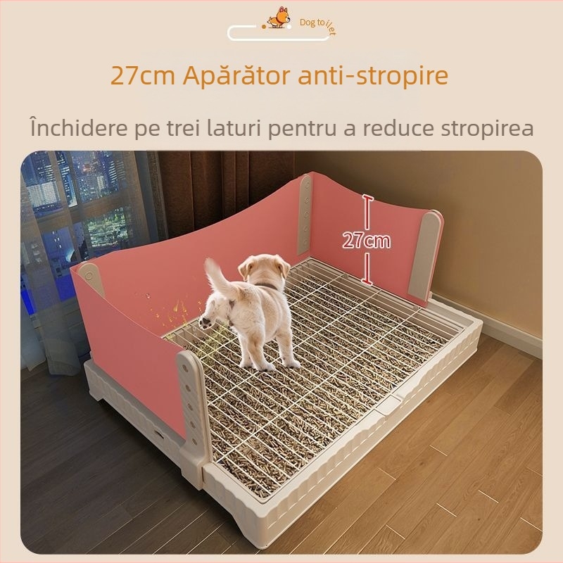 Protecție anti-stropire pentru toaletă canină, gard înalt, extra mare, ridicat și adâncit, pentru câini mici și de talie medie