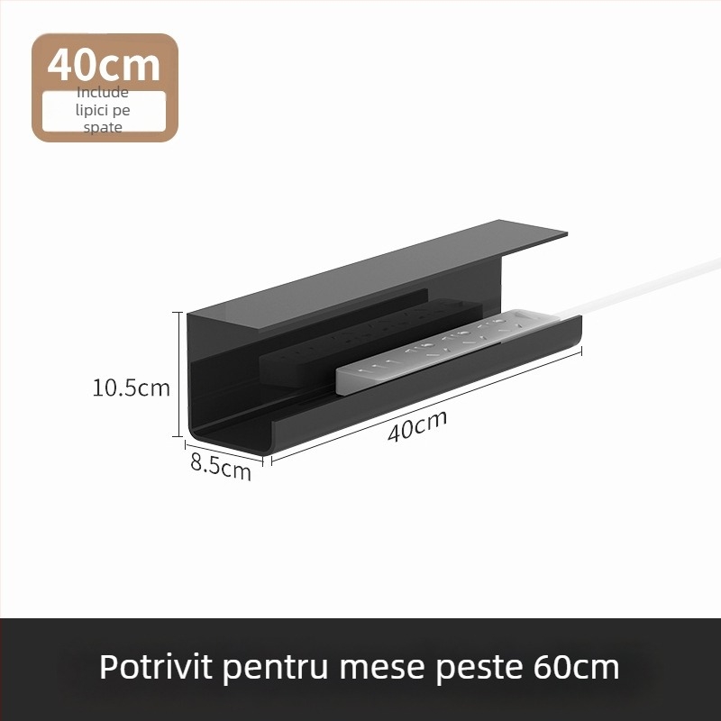 Raft de cabluri sub masă – PVC, stil simplu de înfășurare, pentru organizator de cabluri. EVERTE; Model: Raft cabluri sub masă