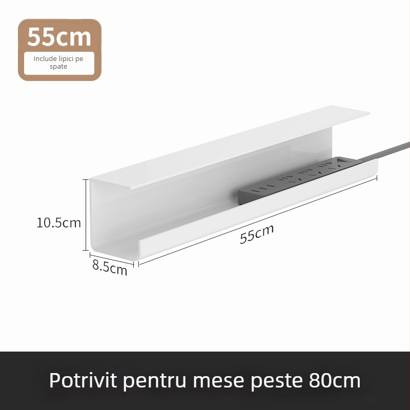 Raft de cabluri sub masă – PVC, stil simplu de înfășurare, pentru organizator de cabluri. EVERTE; Model: Raft cabluri sub masă