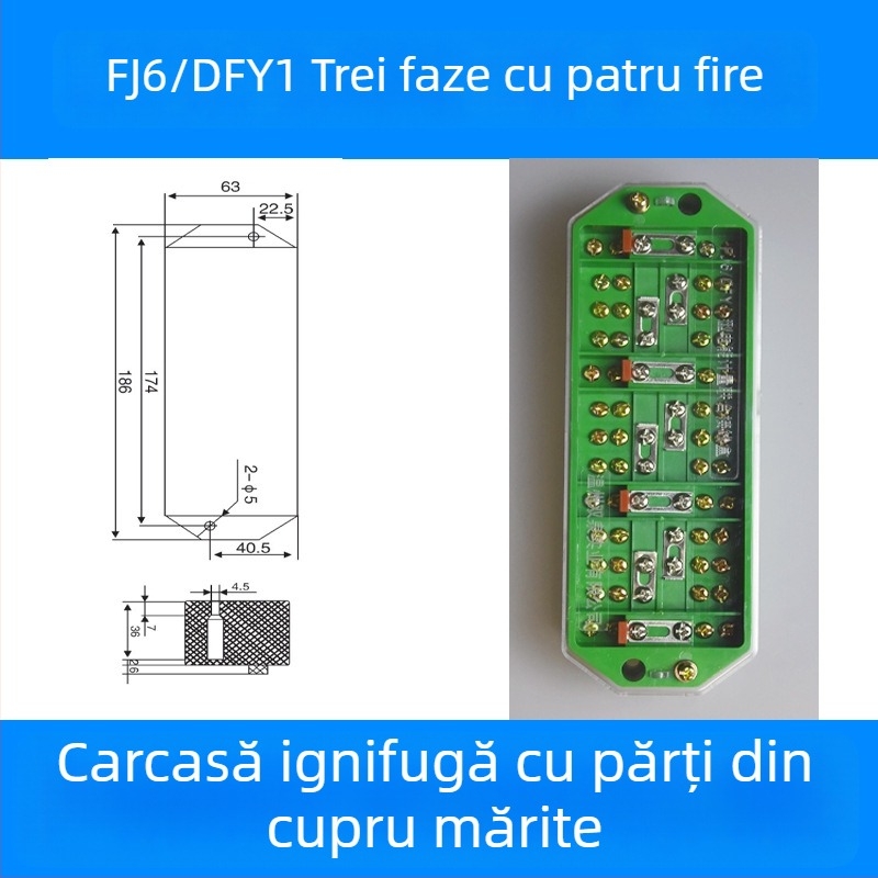 FJ6/DFY1 Cutie de distribuție din cupru pur pentru cabluri, cu măsurare a energiei și bloc terminal integrat