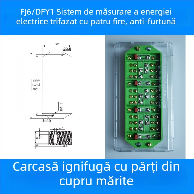 FJ6/DFY1 Cutie de distribuție din cupru pur pentru cabluri, cu măsurare a energiei și bloc terminal integrat