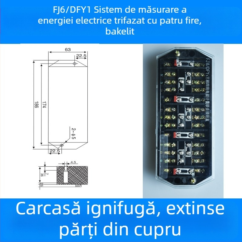 FJ6/DFY1 Cutie de distribuție din cupru pur pentru cabluri, cu măsurare a energiei și bloc terminal integrat