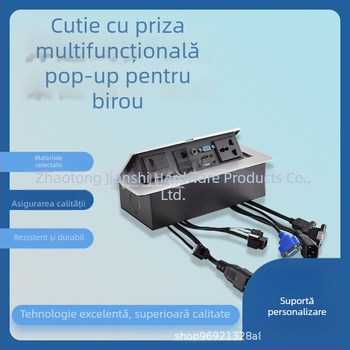 Priză de birou retractabilă, multifuncțională, încorporată, Jian shi, instalare pe masă