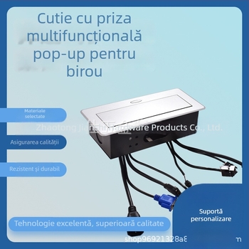 Priză de birou retractabilă, multifuncțională, încorporată, Jian shi, instalare pe masă