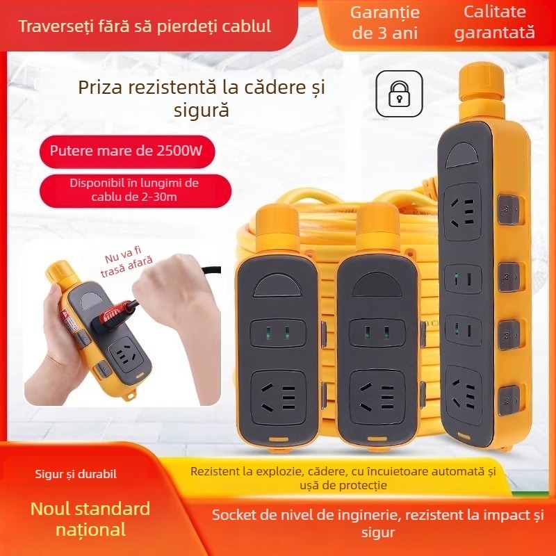 Priză de cablu cu lacăt, contacte din cupru pur, 10A, 100-250V, 2500W, Standard Național