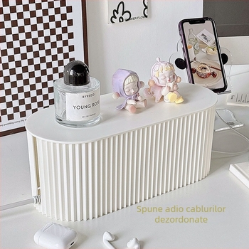 Cutie de gestionare a cablurilor pentru birou | plastic, stil modern minimalist, depozitare pe birou, Lemon book