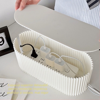 Cutie de gestionare a cablurilor pentru birou | plastic, stil modern minimalist, depozitare pe birou, Lemon book